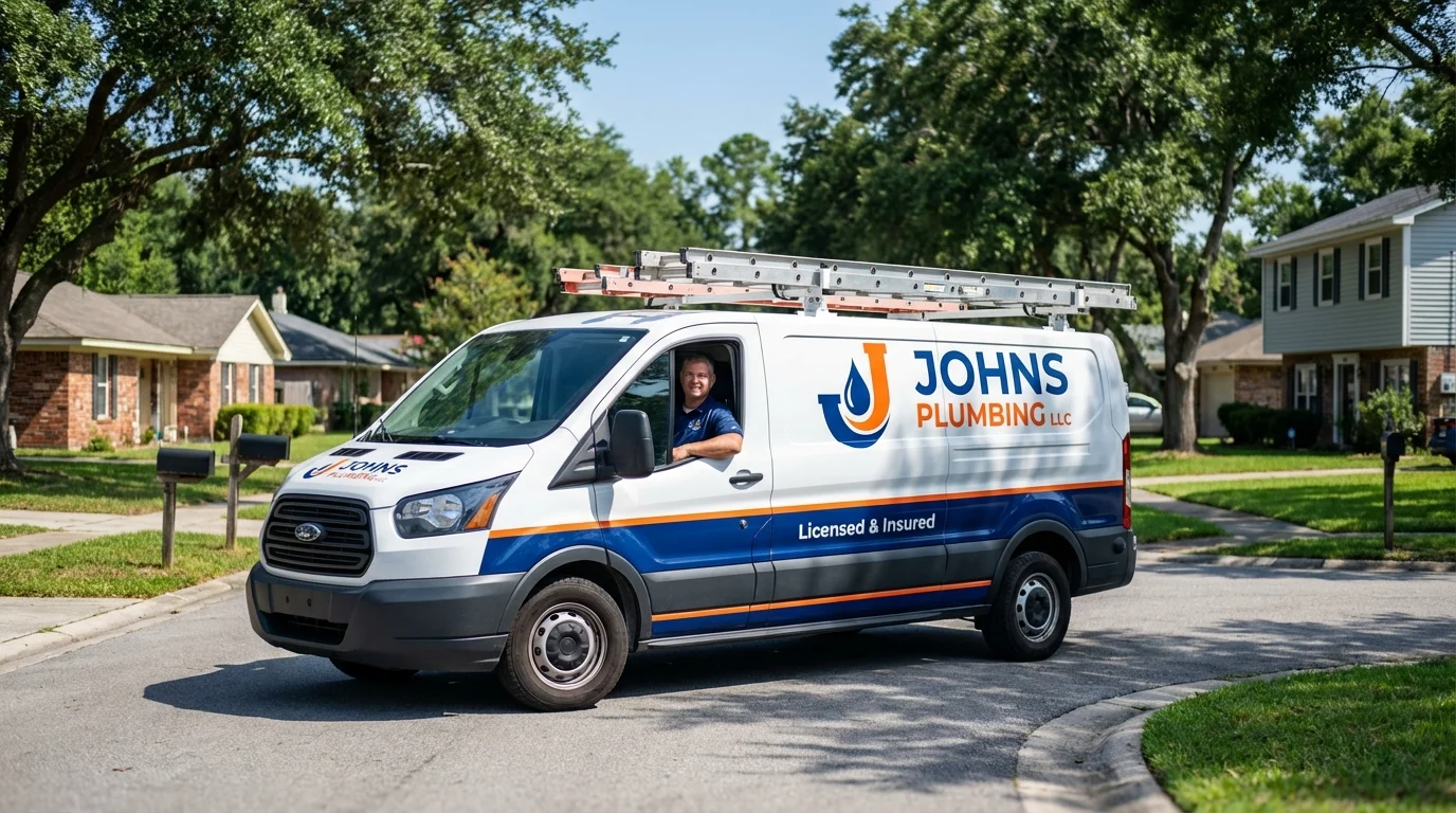 Johns Plumbing LLC service van in Saint Bonifacius, MN