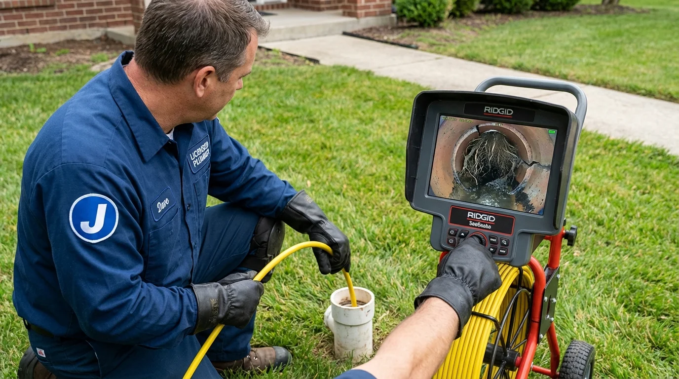 Sewer camera inspection being performed by Johns Plumbing LLC in Saint Bonifacius
